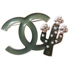 chanel cactus pearl camelia brooch